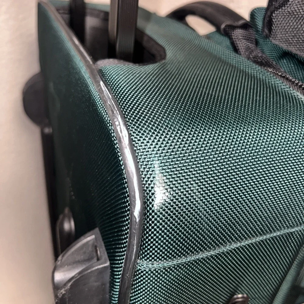 VTG LL Bean Traveler Rolling Duffle Bag Hunter Green Wheeled Suitcase Luggage